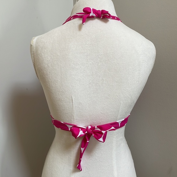 Victoria's Secret Push Up Halter Top Bikini Top, size Medium, Pink & White - Picture 7 of 14